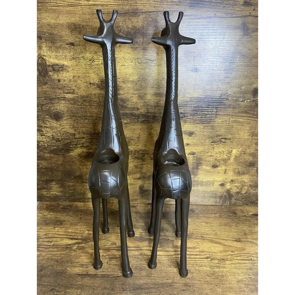 Lot 2 large Tall‎ Metal giraffe set candle/tealight holders/ Fireplace Decor